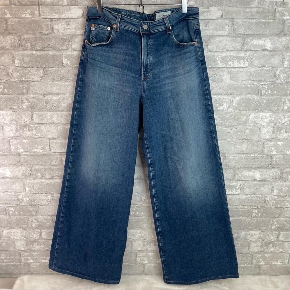 AG Adriano Goldschmied Ed Deven High Rise Wide Leg Jeans 33